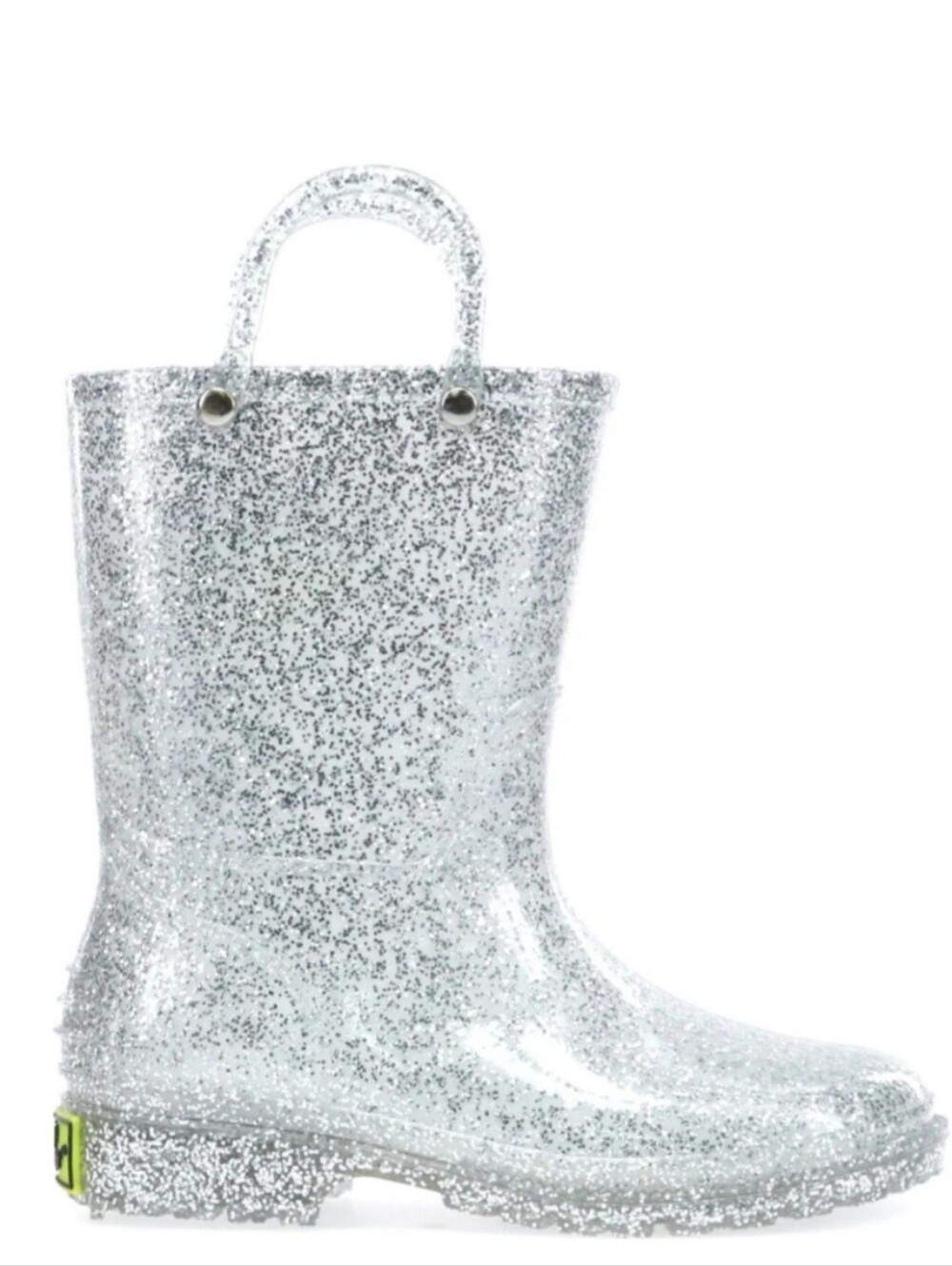Western Chief Girls Silver Sparkle Rain Boots Size 1